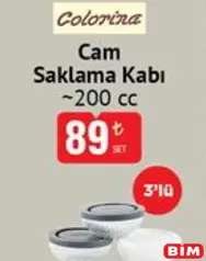 COLORİNA CAM SAKLAMA KABI 200 CC 3'LÜ
